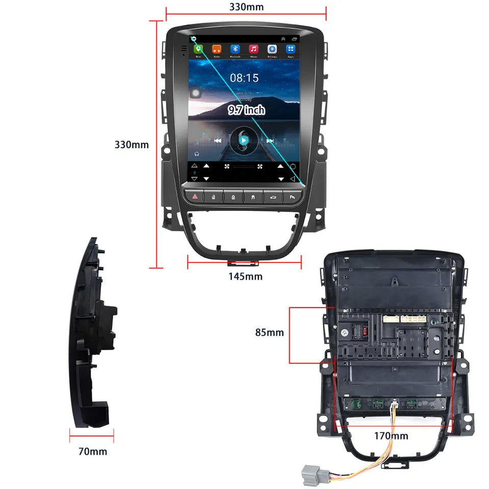 Opel Astra Pantalla táctil WiFi GPS RDS 2010-2014