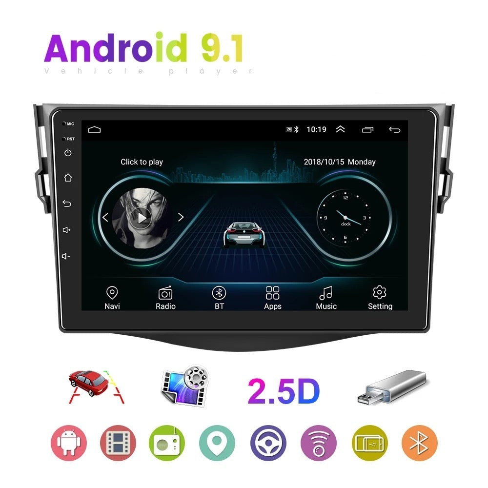 Toyota RAV4 Reproductor de radio 2Din Android 9.1 Auto Radio para 2007-2012 GPS Wifi BT FM